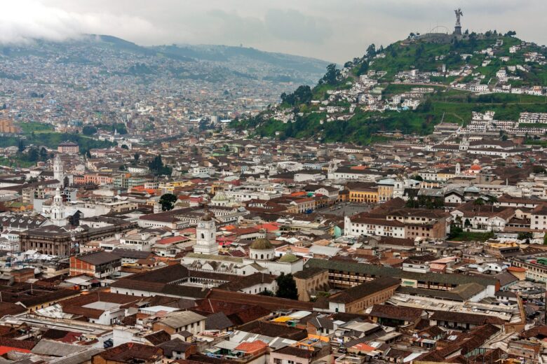 Historic city of Quito in the Ecuadorian Andes